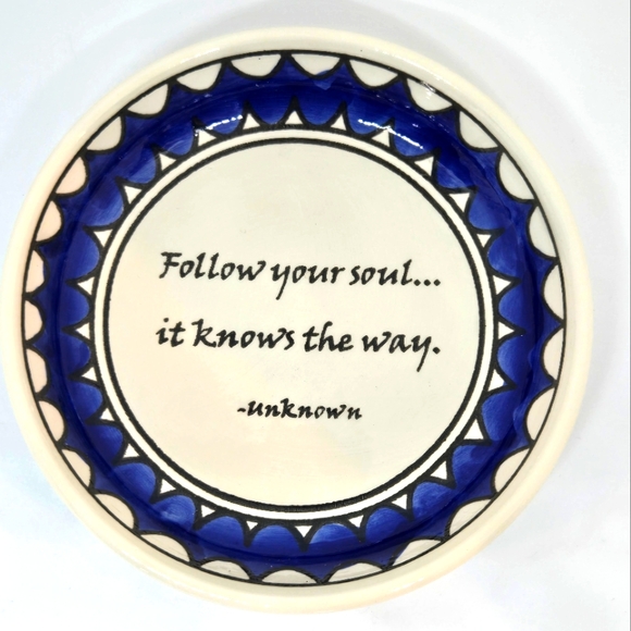 Ten Thousand Villages Trinket Dish Follow Your Soul It Knows the Way Catchall - Picture 1 of 7